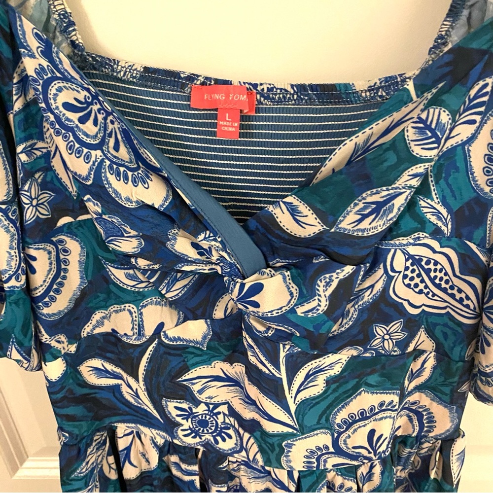 Flying Tomato Blue and White Floral Maxi Dress - Picture 3 of 6